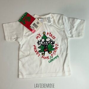 🆕 Vintage Disney Store My First Mickey Mouse Christmas T-Shirt